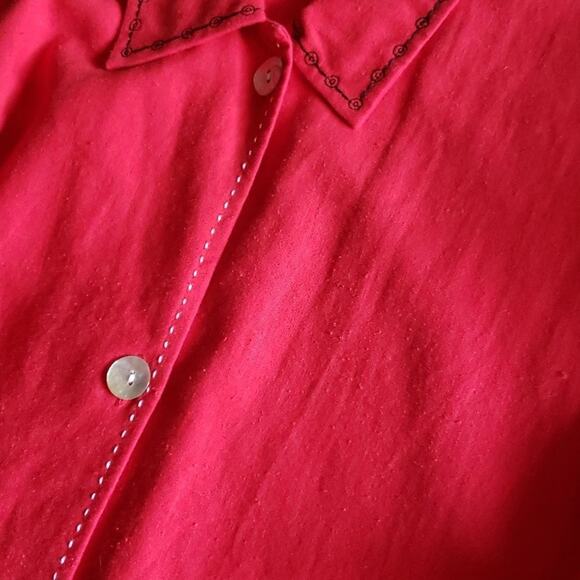 Vintage Ali Miles Stitched Embroidered Fashion Scene Long Sleeve Button Down - Picture 8 of 12